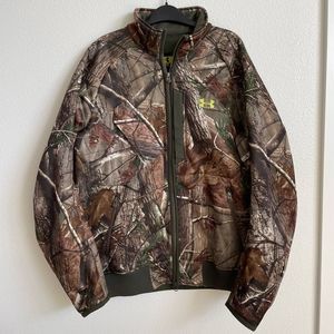 Under Armour Real Tree Scent Control Camo Full Zip Fleece Jacket Men’s size Larg